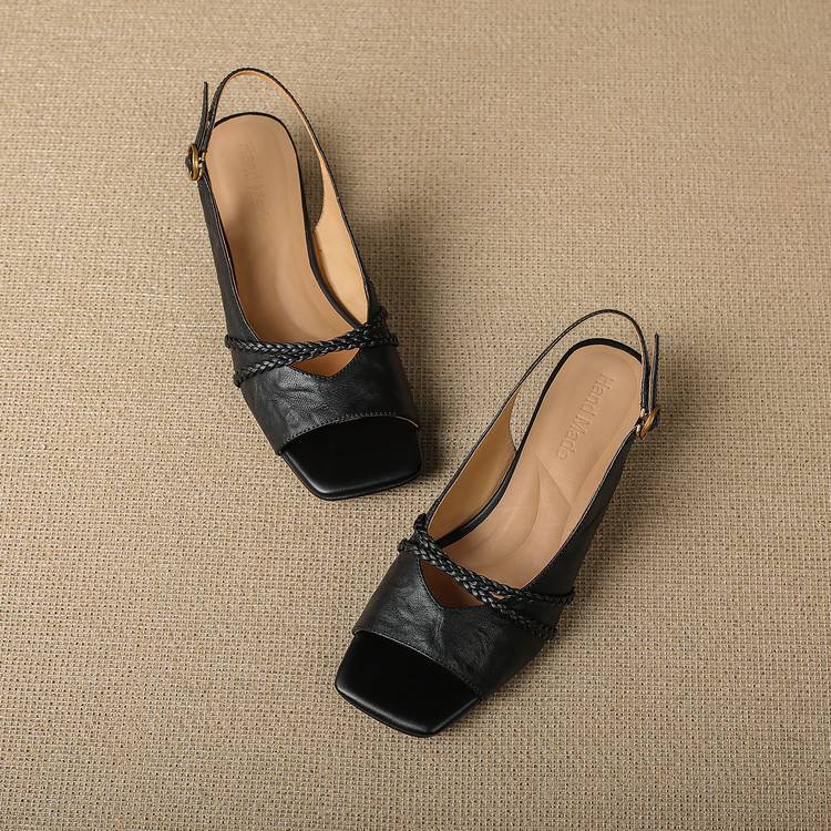 Orina Genuine Leather Slingback Heels