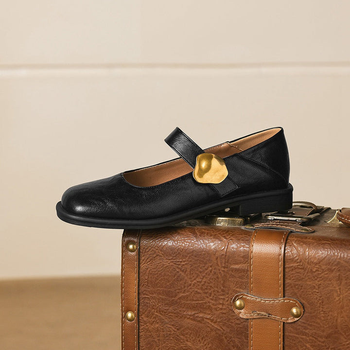 Tiara Mary Jane Leather Flats