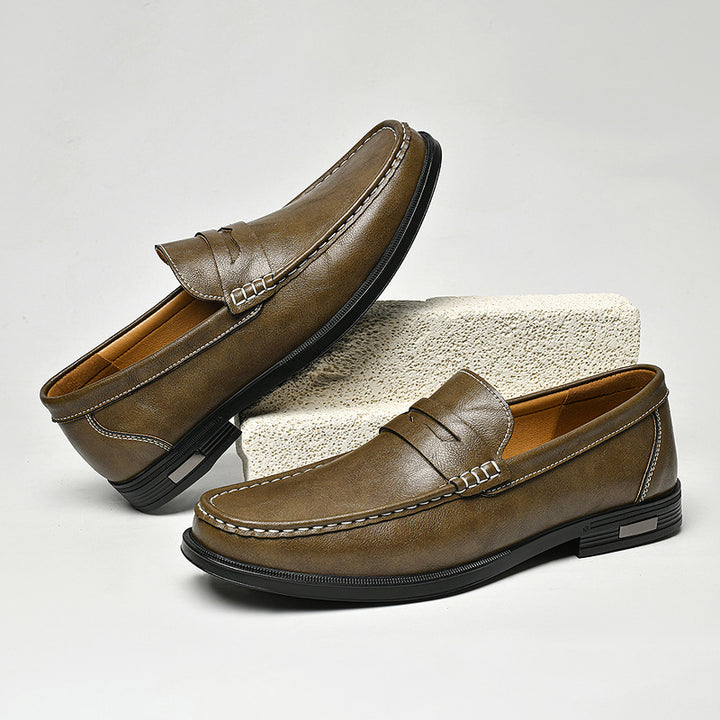 Elvor Cowhide Leather Penny Loafers
