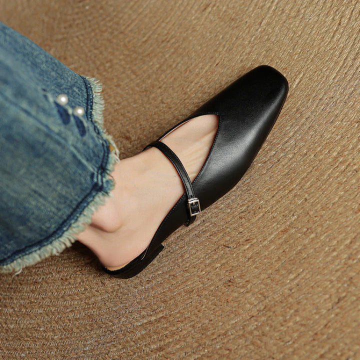 Helia Genuine Leather Mary Jane Mules - Heston Manor