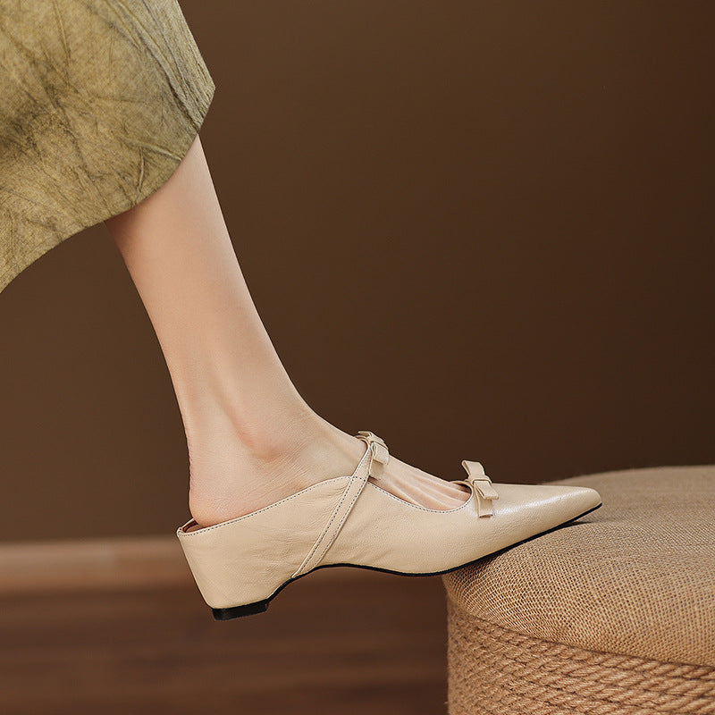 Vasko Genuine Leather Pointed-Toe Mules
