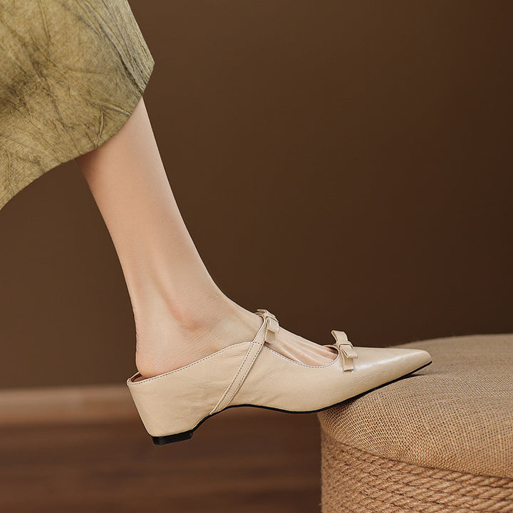 Vasko Genuine Leather Pointed-Toe Mules