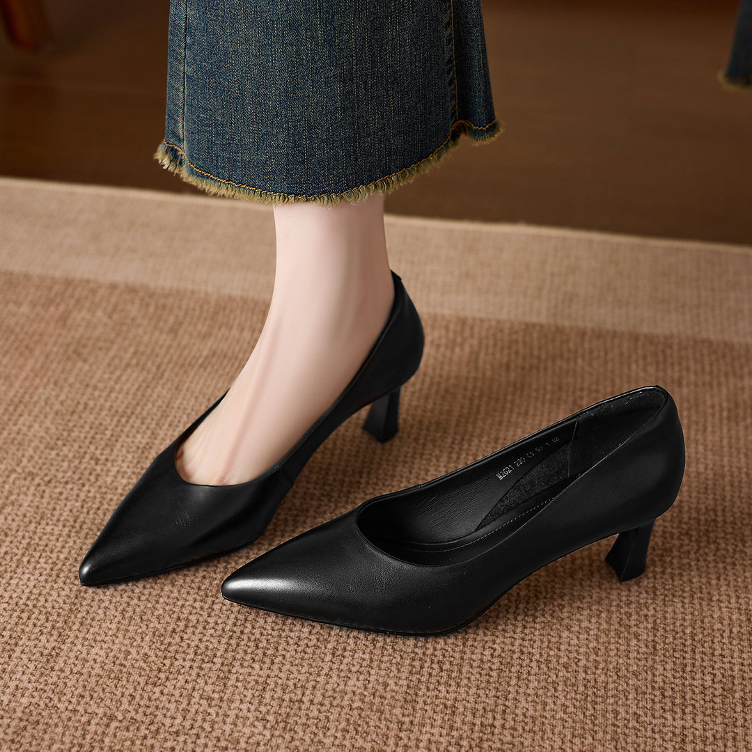 Adely Genuine Leather Pointed Heels