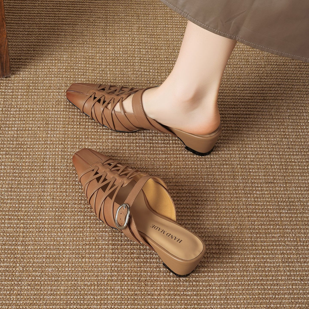 Meira Genuine Leather Mules