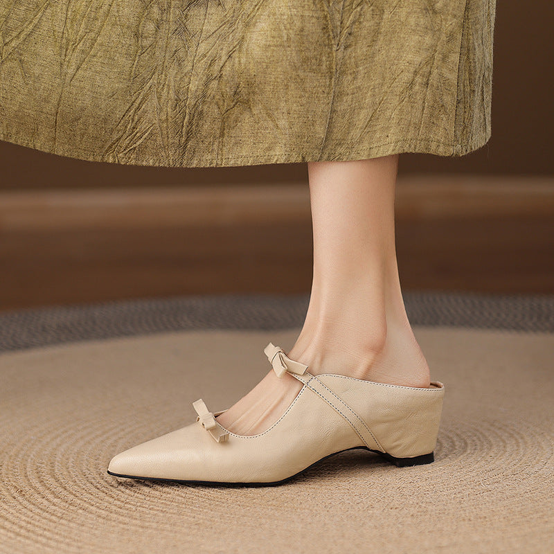 Vasko Genuine Leather Pointed-Toe Mules