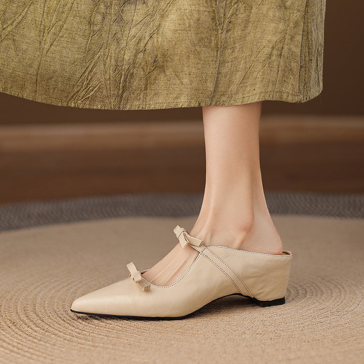 Vasko Genuine Leather Pointed-Toe Mules