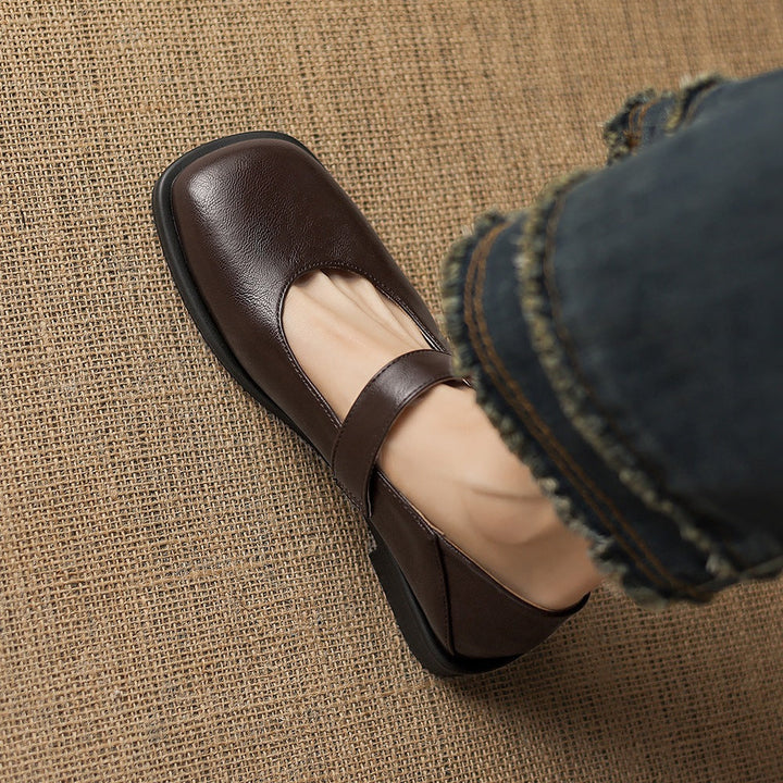 Tiara Mary Jane Leather Flats