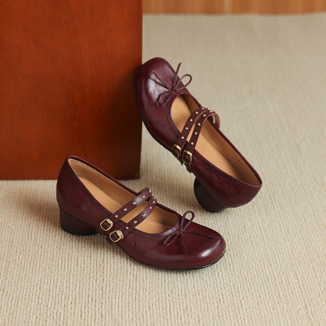Gilda Genuine Leather Mary Jane Heels