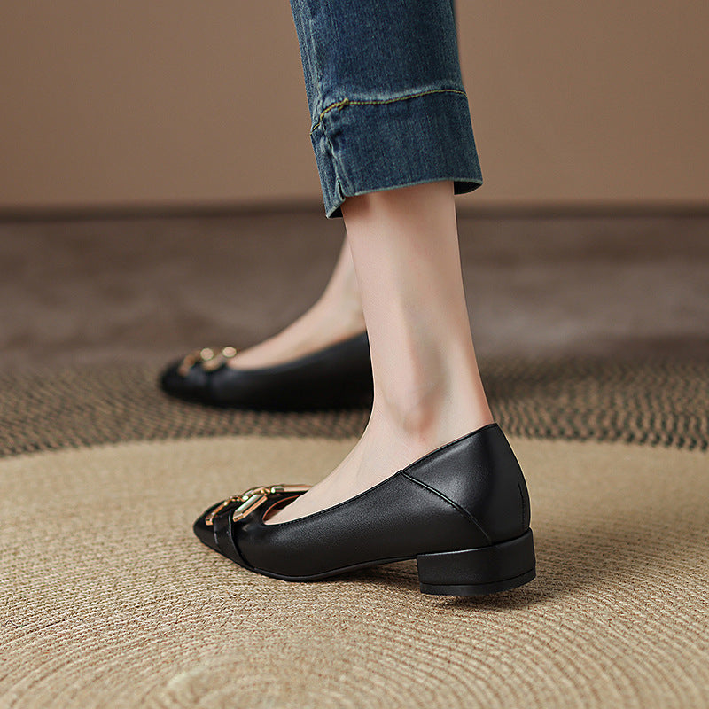 Roxy Premium Leather Square Toe Heels