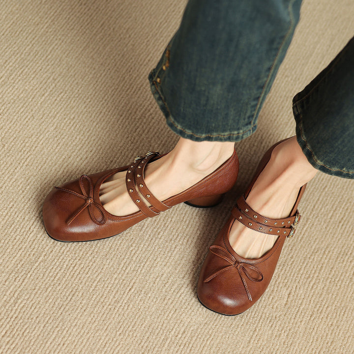 Gilda Genuine Leather Mary Jane Heels