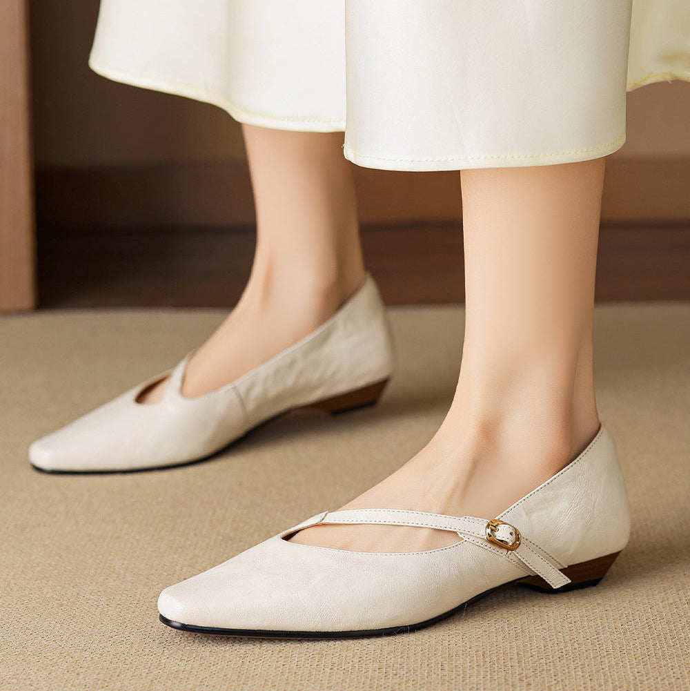 Izla Genuine Leather Mary Jane Flats