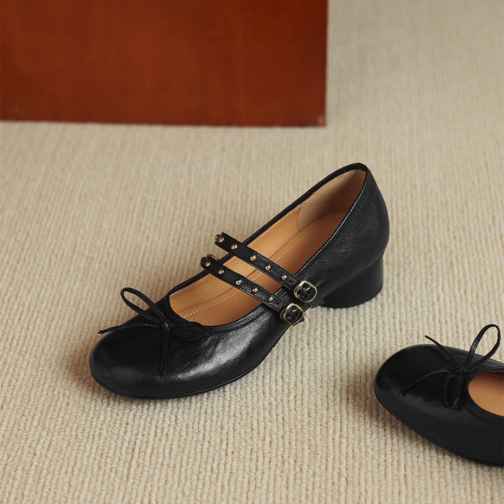 Gilda Genuine Leather Mary Jane Heels