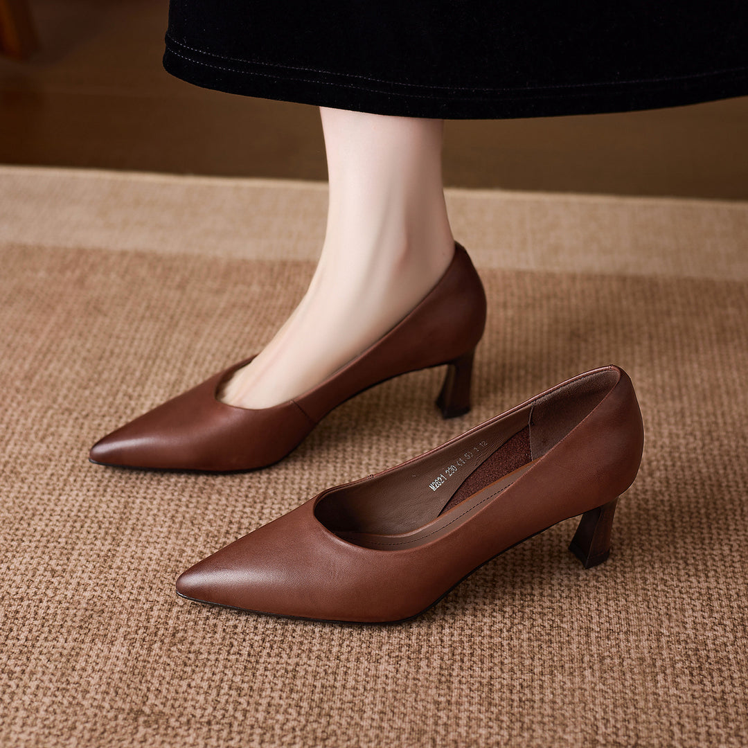 Adely Genuine Leather Pointed Heels