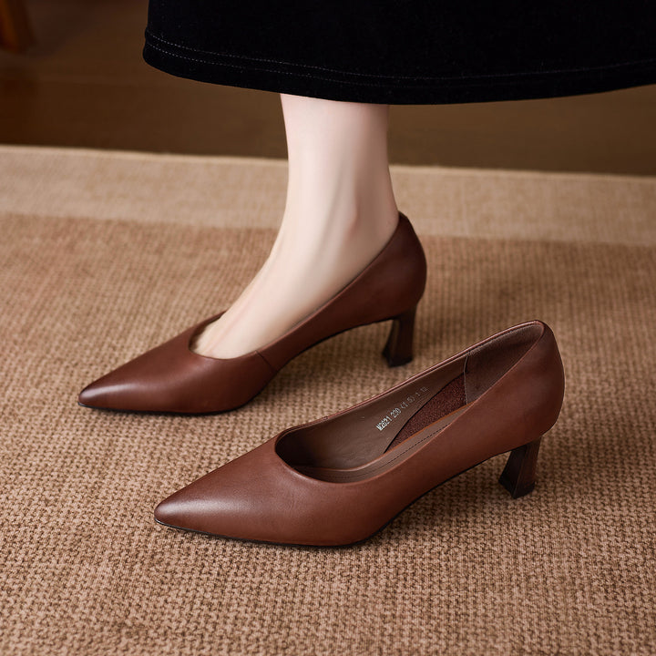 Adely Genuine Leather Pointed Heels