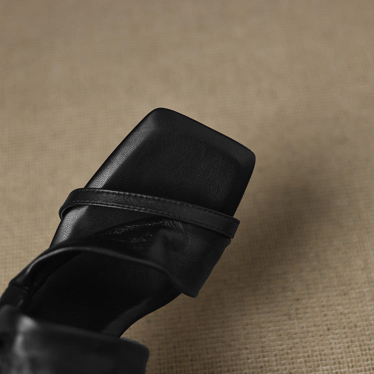 Evora Genuine Leather Crossover Strap Sandals