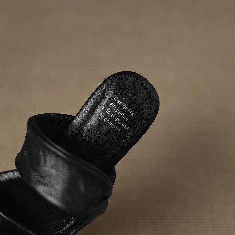 Evora Genuine Leather Crossover Strap Sandals