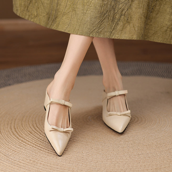 Vasko Genuine Leather Pointed-Toe Mules