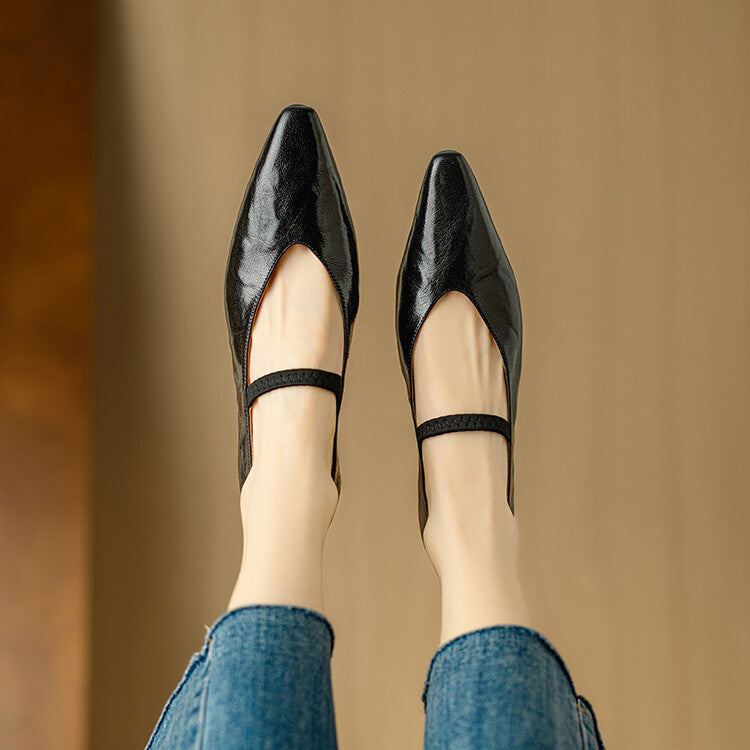 Faela Genuine Leather Mary Jane Pumps