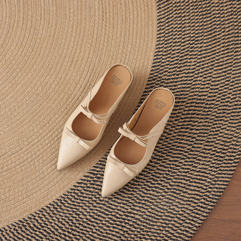 Vasko Genuine Leather Pointed-Toe Mules
