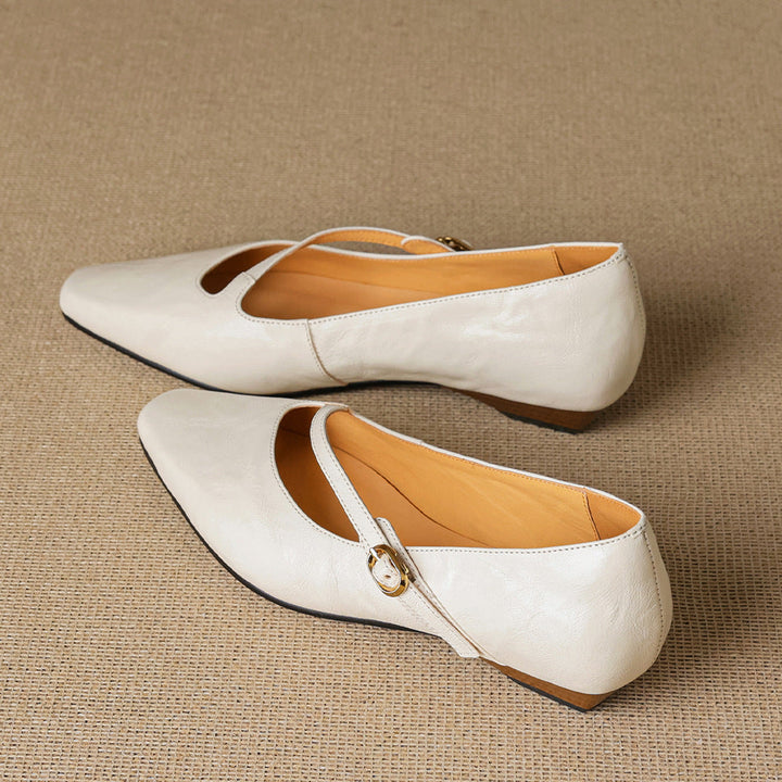 Izla Genuine Leather Mary Jane Flats