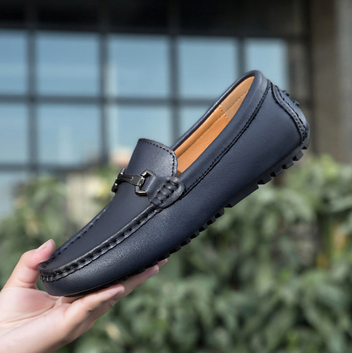 Breco Genuine Leather Moccasin Loafers