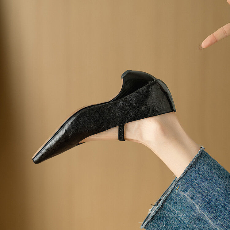 Faela Genuine Leather Mary Jane Pumps