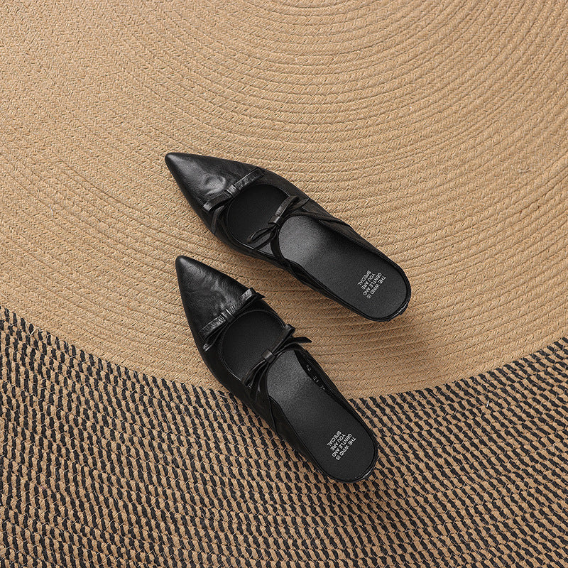 Vasko Genuine Leather Pointed-Toe Mules