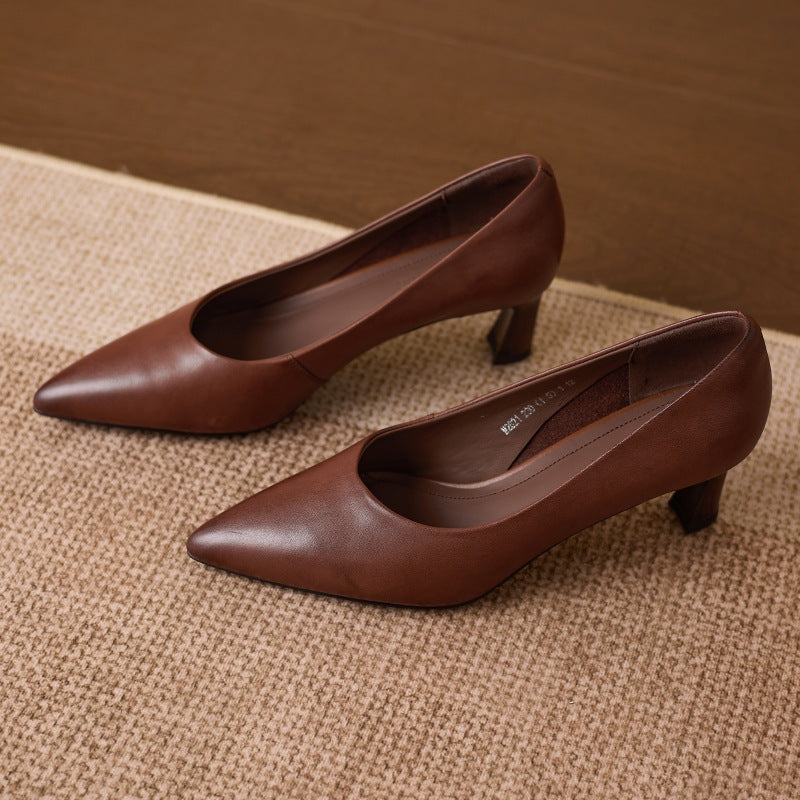 Adely Genuine Leather Pointed Heels