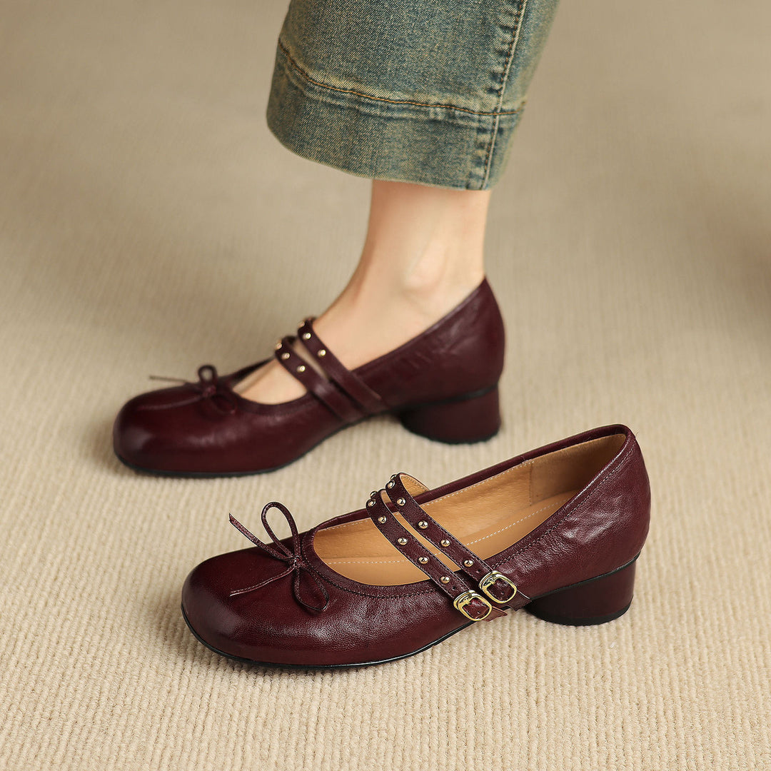 Gilda Genuine Leather Mary Jane Heels