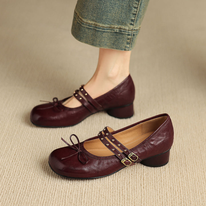 Gilda Genuine Leather Mary Jane Heels