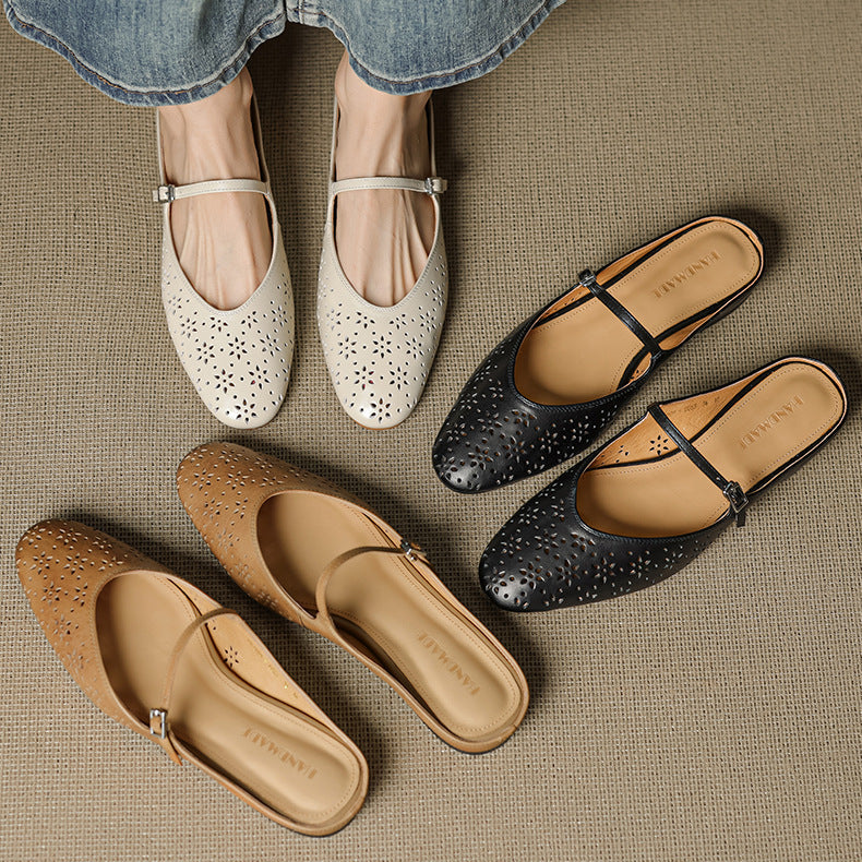 Orissa Genuine Leather Mary Jane Mules