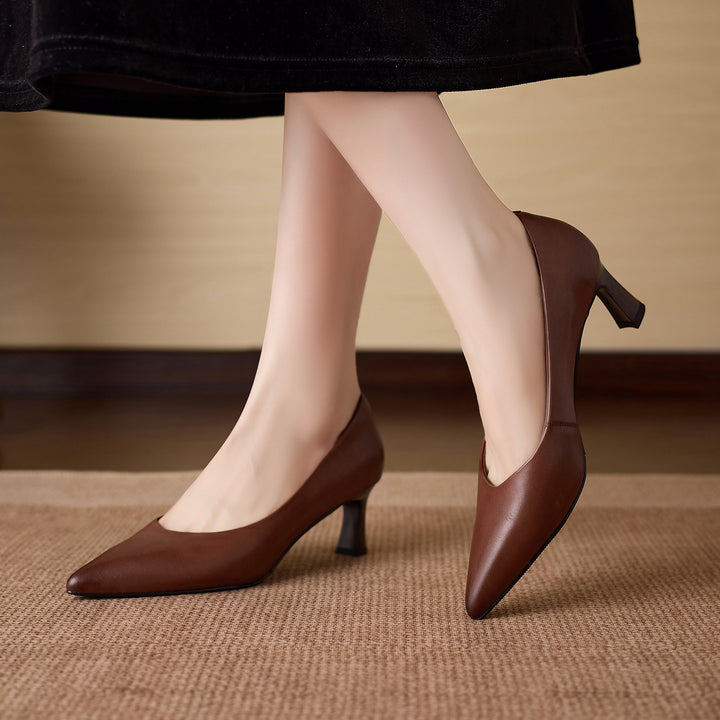 Adely Genuine Leather Pointed Heels