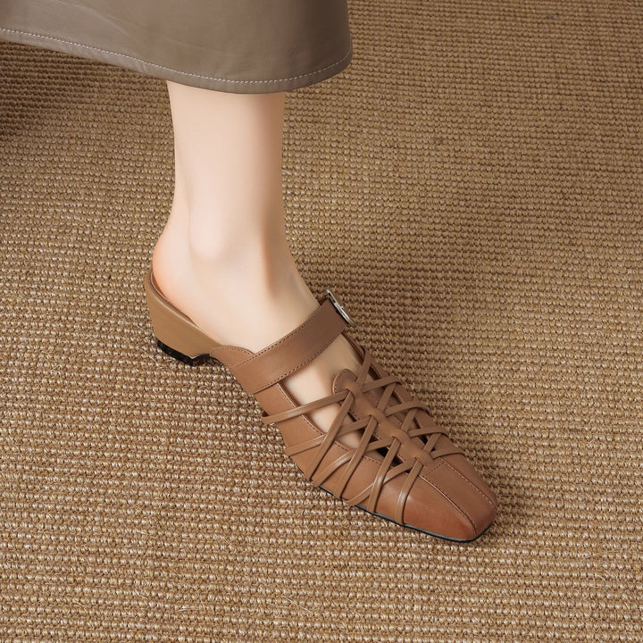 Meira Genuine Leather Mules