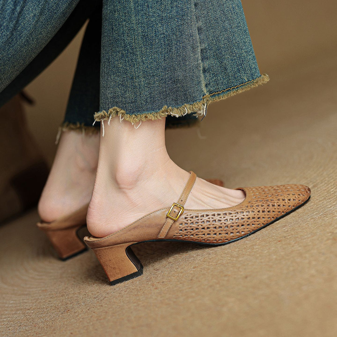 Arlen Genuine Leather Mary Jane Mules