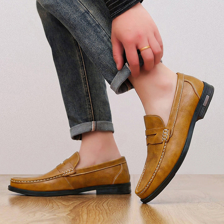 Elvor Cowhide Leather Penny Loafers