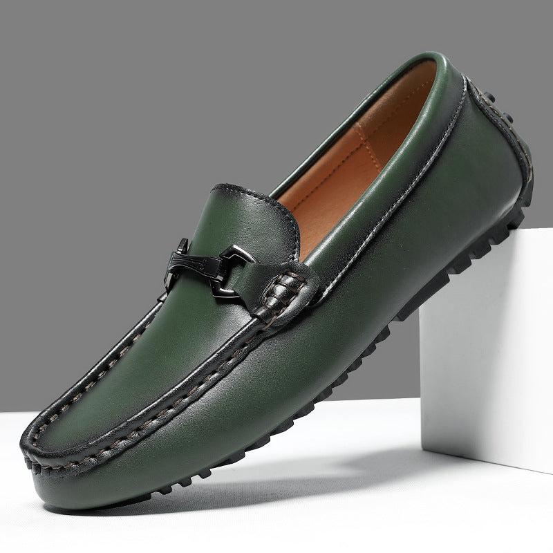 Breco Genuine Leather Moccasin Loafers