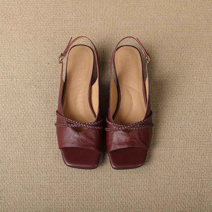 Orina Genuine Leather Slingback Heels