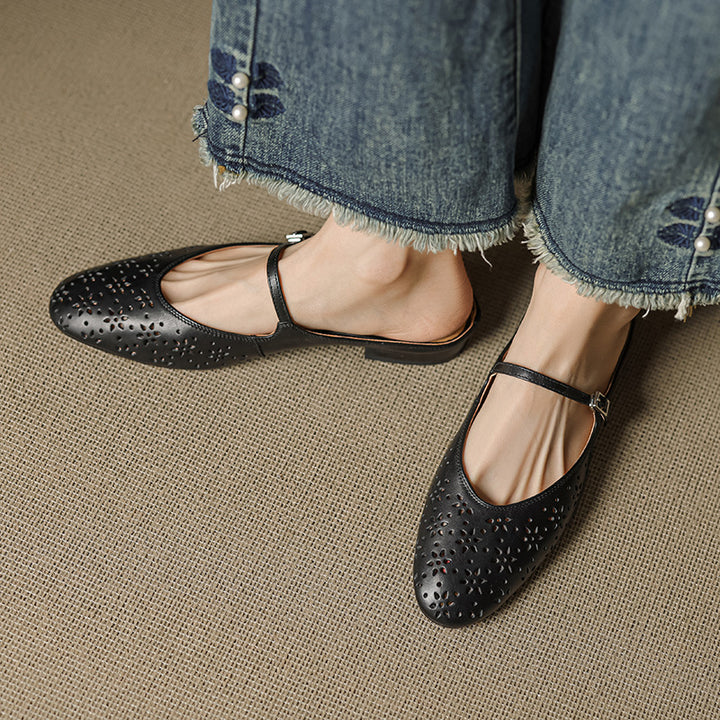 Orissa Genuine Leather Mary Jane Mules