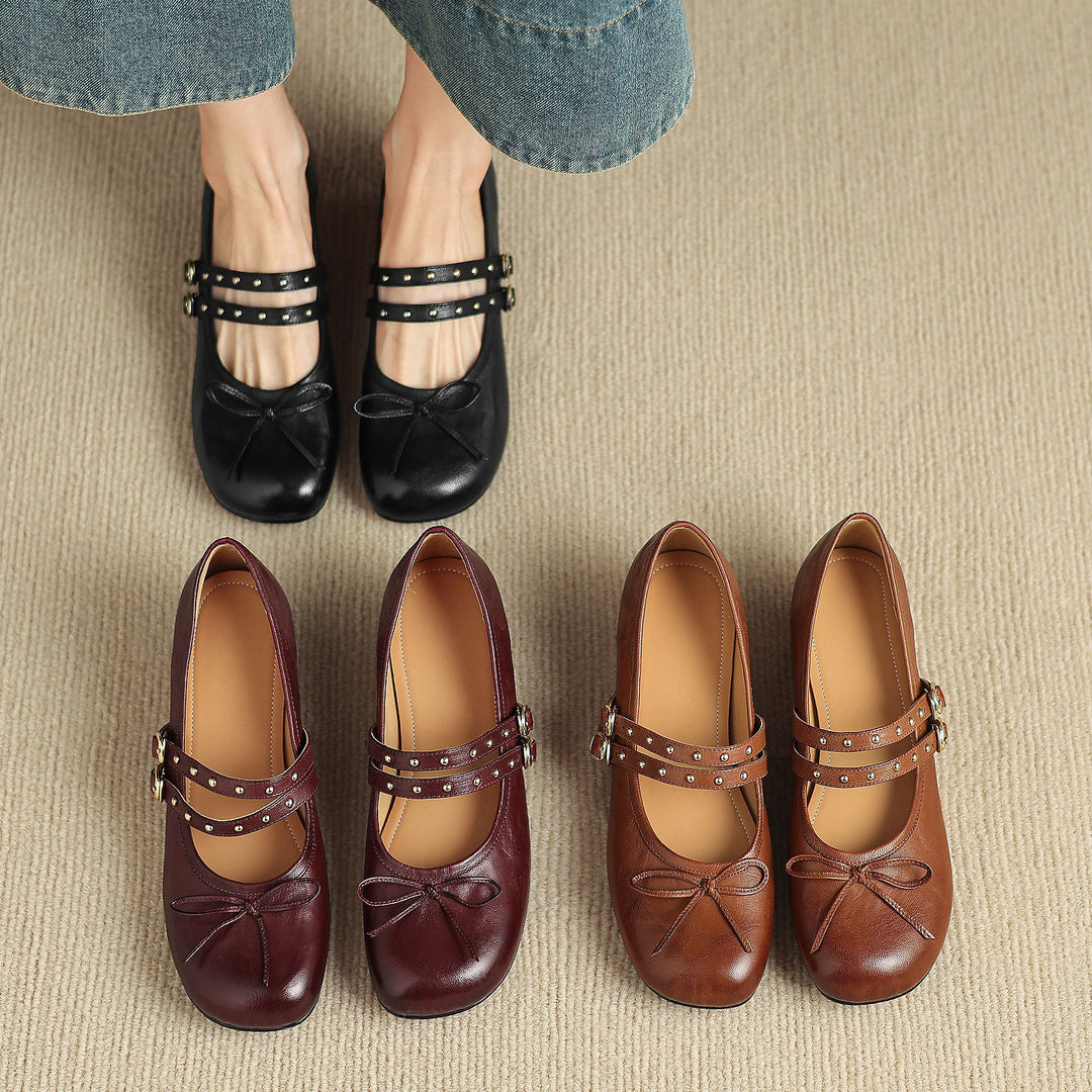 Gilda Genuine Leather Mary Jane Heels