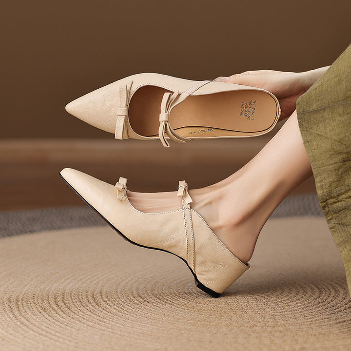 Vasko Genuine Leather Pointed-Toe Mules