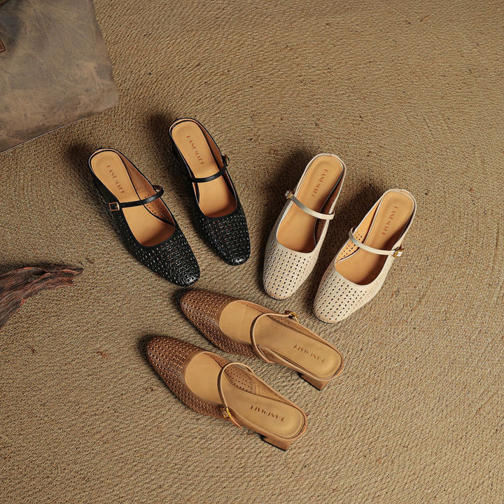 Arlen Genuine Leather Mary Jane Mules
