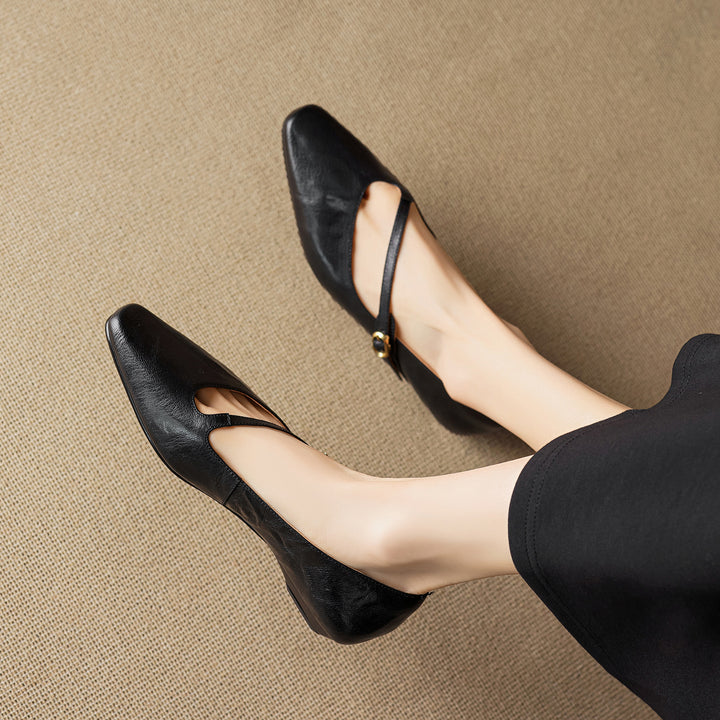 Izla Genuine Leather Mary Jane Flats