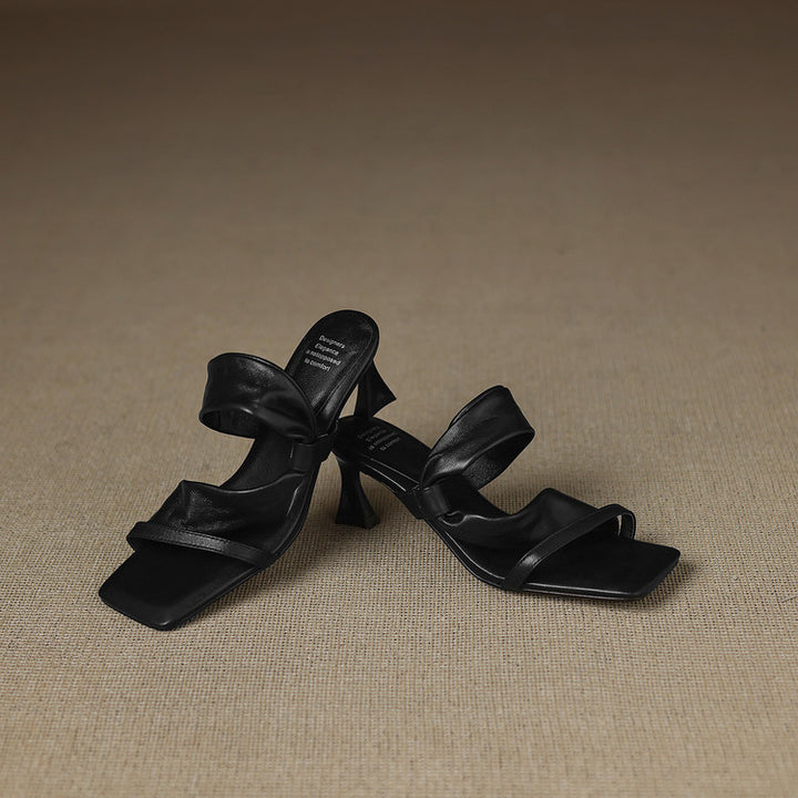 Evora Genuine Leather Crossover Strap Sandals