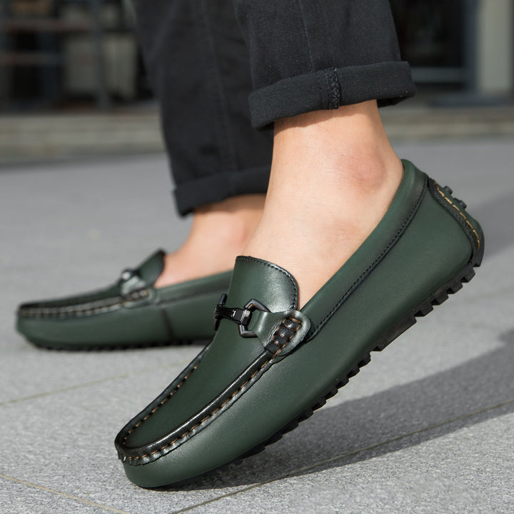 Breco Genuine Leather Moccasin Loafers
