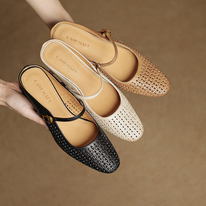 Arlen Genuine Leather Mary Jane Mules