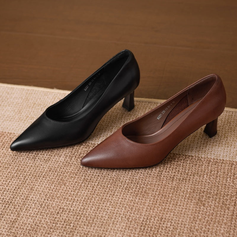 Adely Genuine Leather Pointed Heels