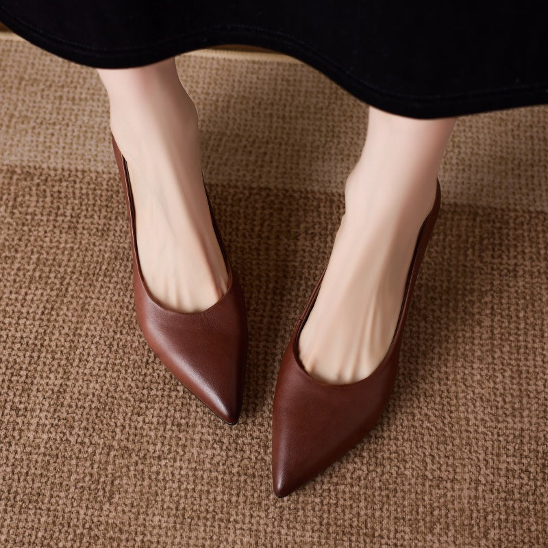 Adely Genuine Leather Pointed Heels