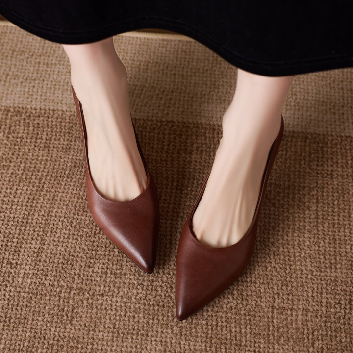 Adely Genuine Leather Pointed Heels