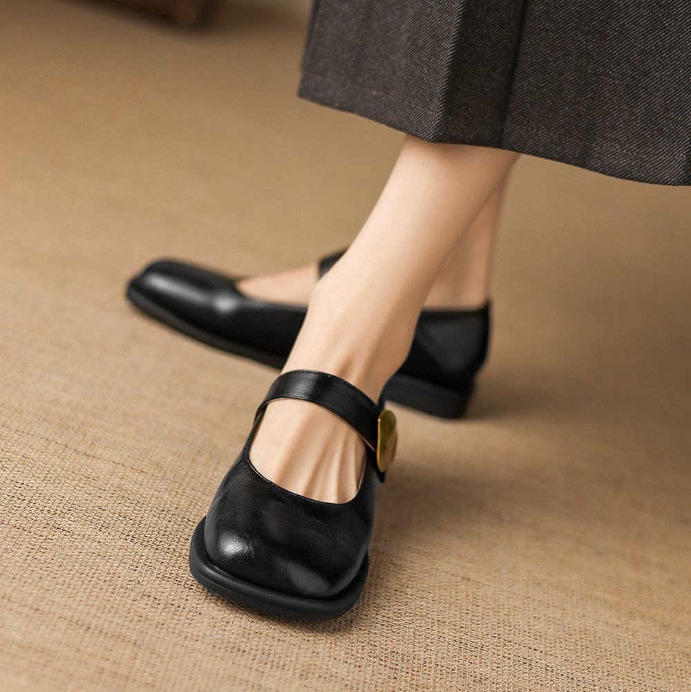 Tiara Mary Jane Leather Flats
