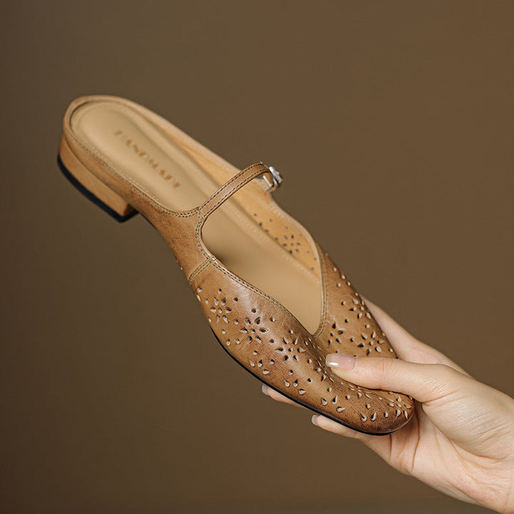 Orissa Genuine Leather Mary Jane Mules